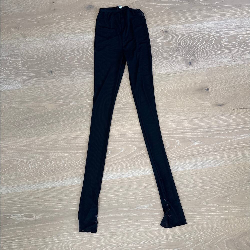 Joah Brown Split Button Hem Leggings Size Estimated XXS/XS Black